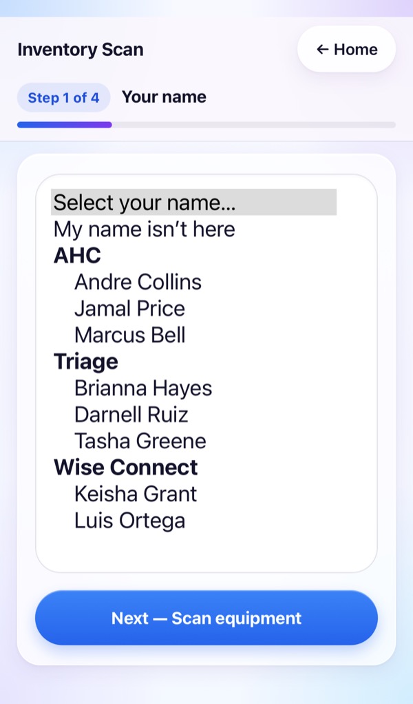 On your phone this opens your phone's own list.