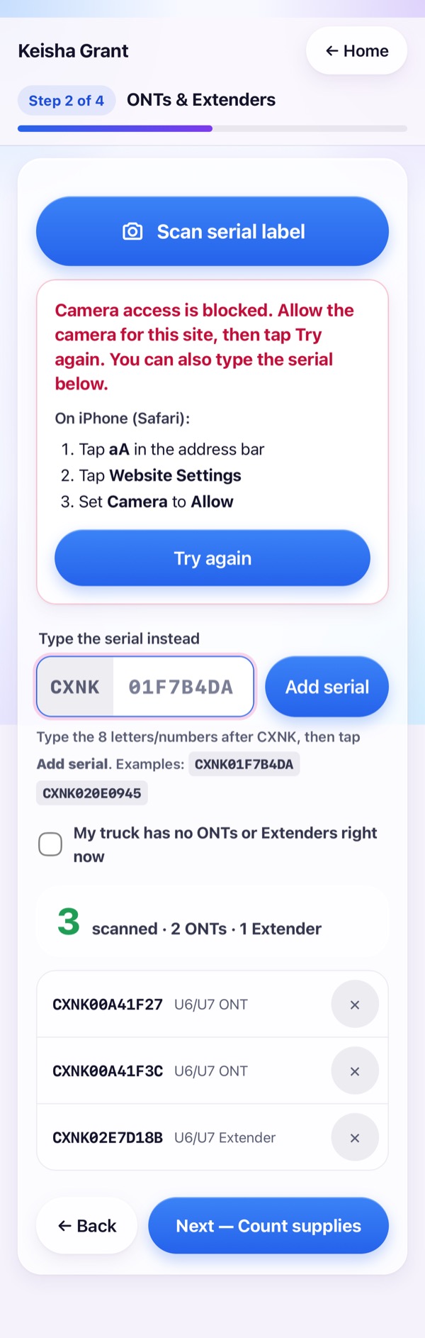 Scan every ONT and Extender on your truck
