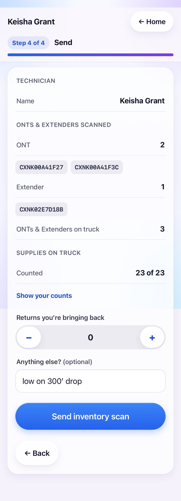 Check it and send