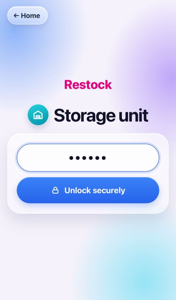 Unlock with the unit PIN