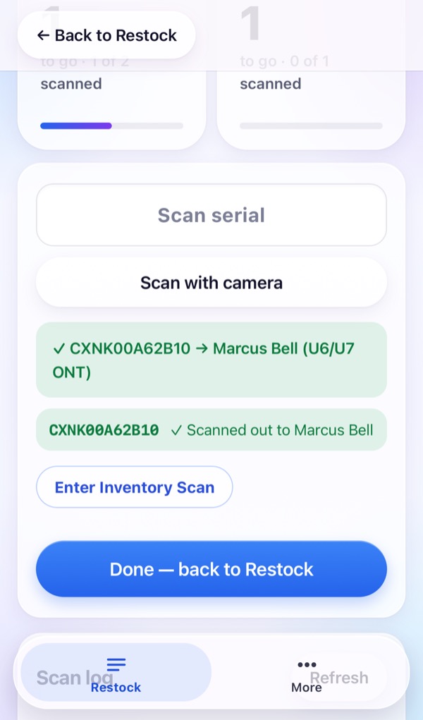 Scan each label